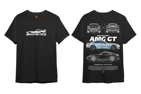 LuxeRide Collection: Mercedes-Benz AMG GT Front and Back Print Oversize Fit T-Shirt - Image 11