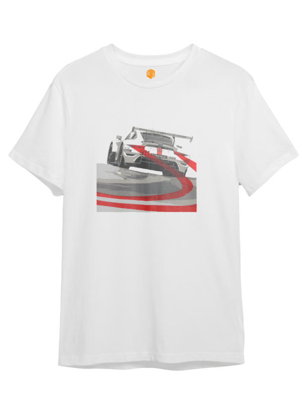 LuxeRide Collection: Porsche 911 RSR-19 Front Print Oversize Fit T-Shirt - Image 4