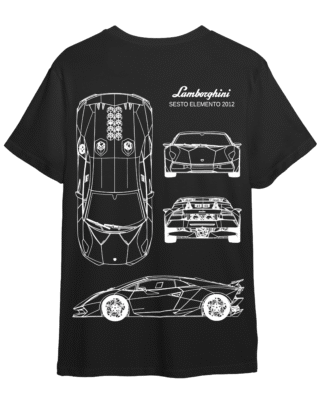 LuxeRide Collection: Lamborghini Sesto Elemento 2012 Edition Oversize Fit T-Shirt