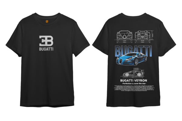 LuxeRide Collection: BUGATTI VEYRON Edition Oversize Fit T-Shirt (Black/White) - Image 10