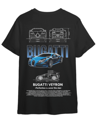 LuxeRide Collection: BUGATTI VEYRON Edition Oversize Fit T-Shirt (Black/White)