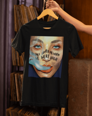 High Love Statement: A3 Print Black Cotton T-Shirt (180 GSM)