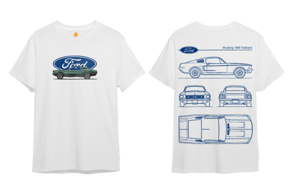 LuxeRide Collection: Ford Mustang Edition Oversize Fit T-Shirt - Image 3