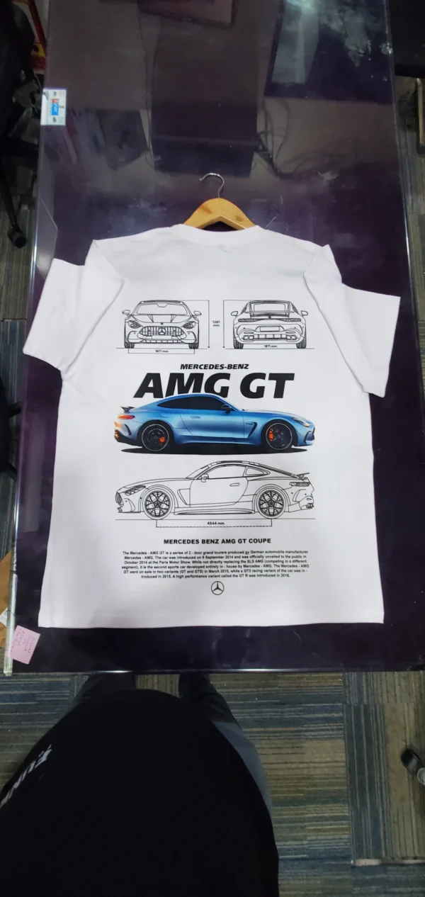 LuxeRide Collection: Mercedes-Benz AMG GT Front and Back Print Oversize Fit T-Shirt - Image 6