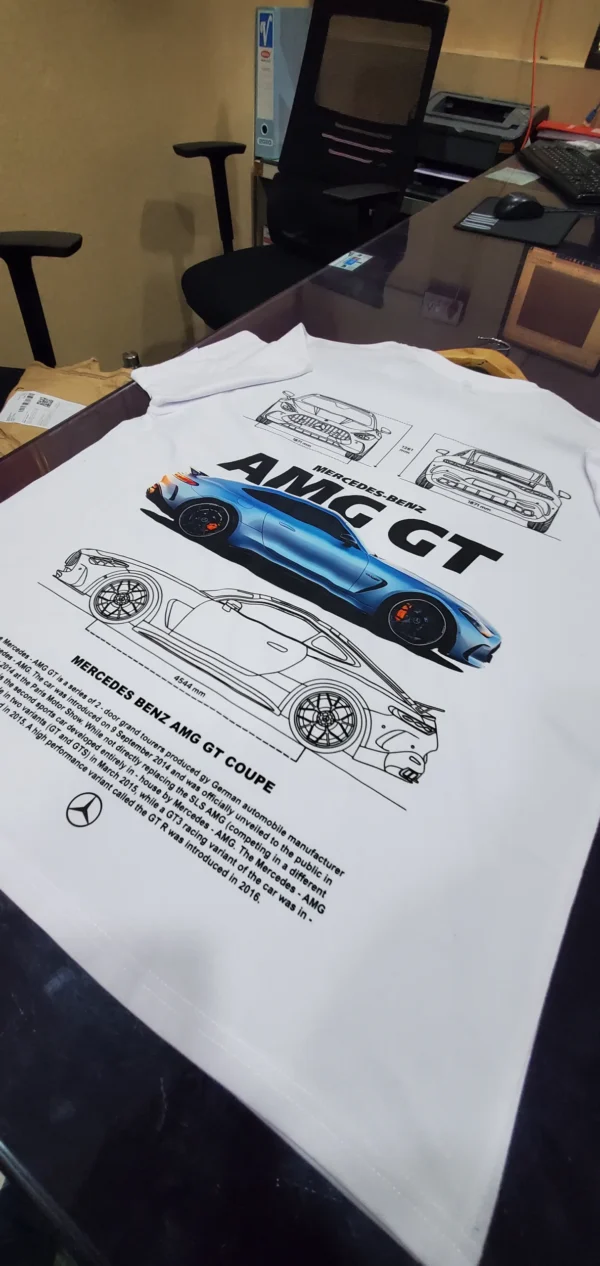 LuxeRide Collection: Mercedes-Benz AMG GT Front and Back Print Oversize Fit T-Shirt - Image 8