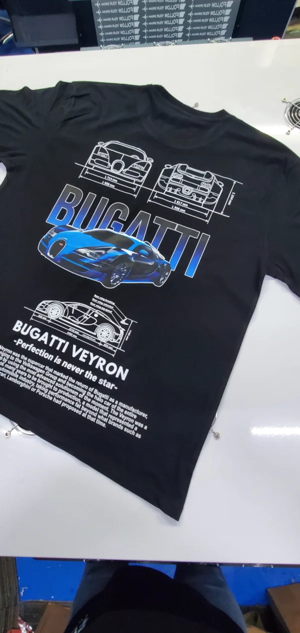 LuxeRide Collection: BUGATTI VEYRON Edition Oversize Fit T-Shirt (Black/White) - Image 5